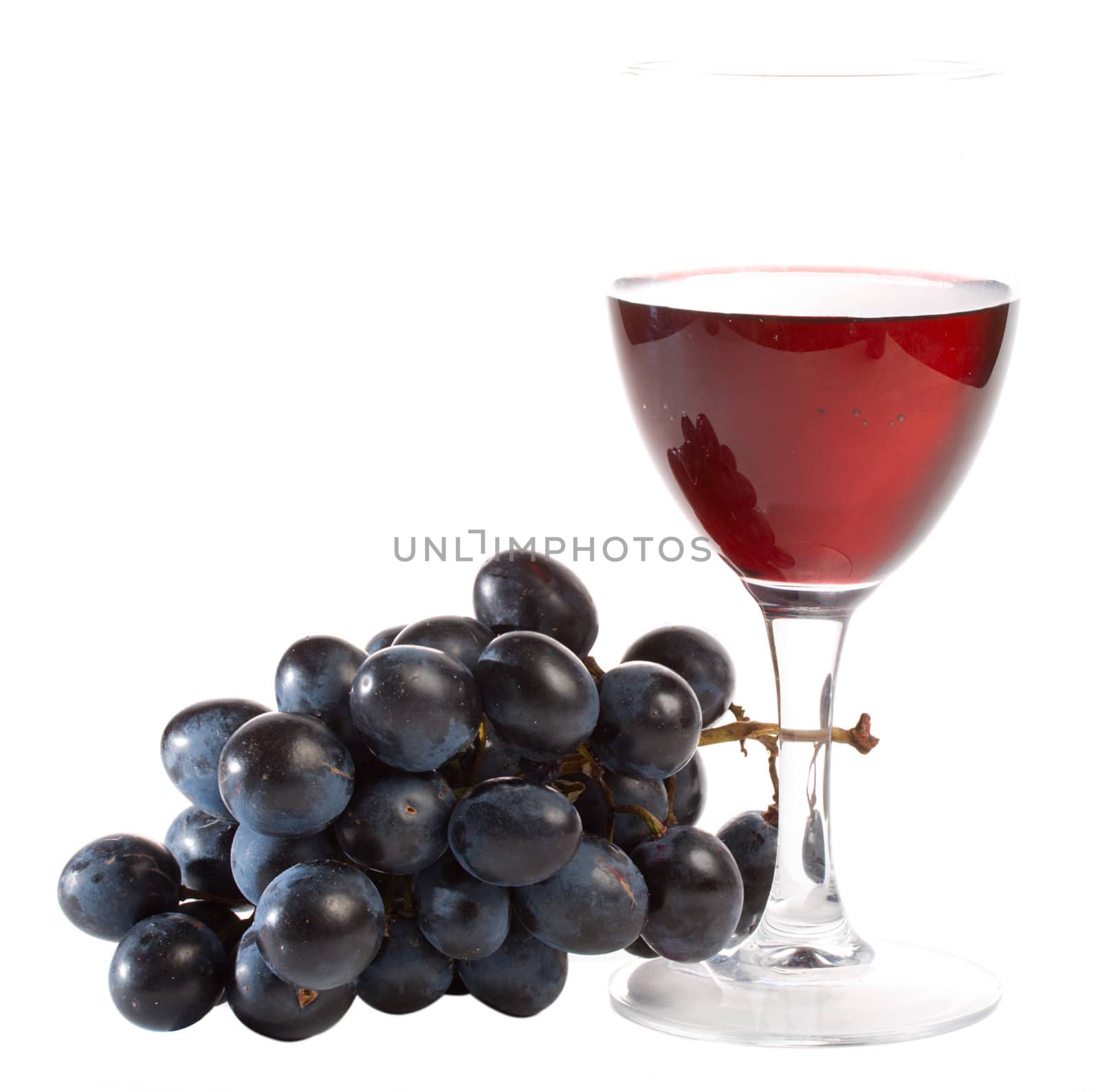 red wine and grapes by Alekcey