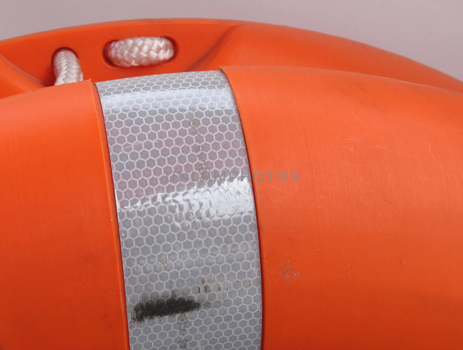 orange buoy close up