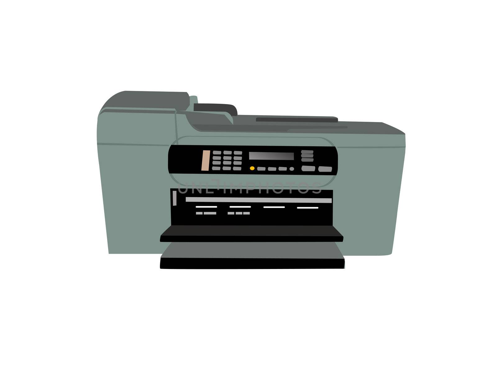 fax photocopier on isolated background