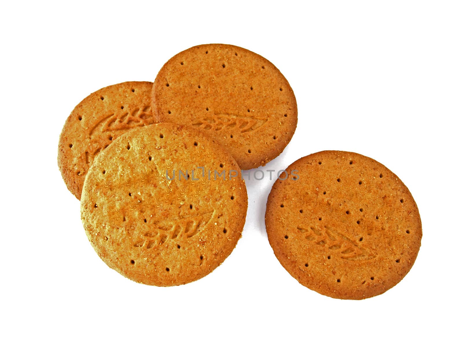 Biscuits on a white background.