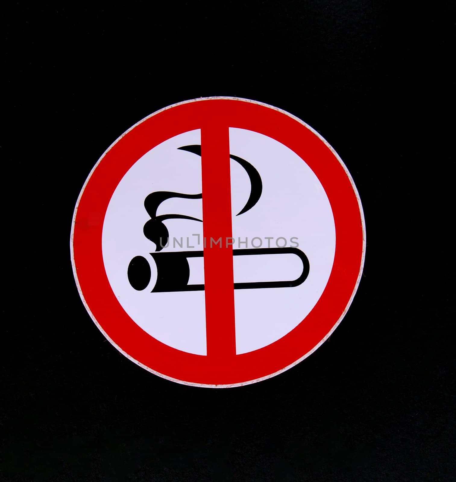 No smoking sign on a black background.