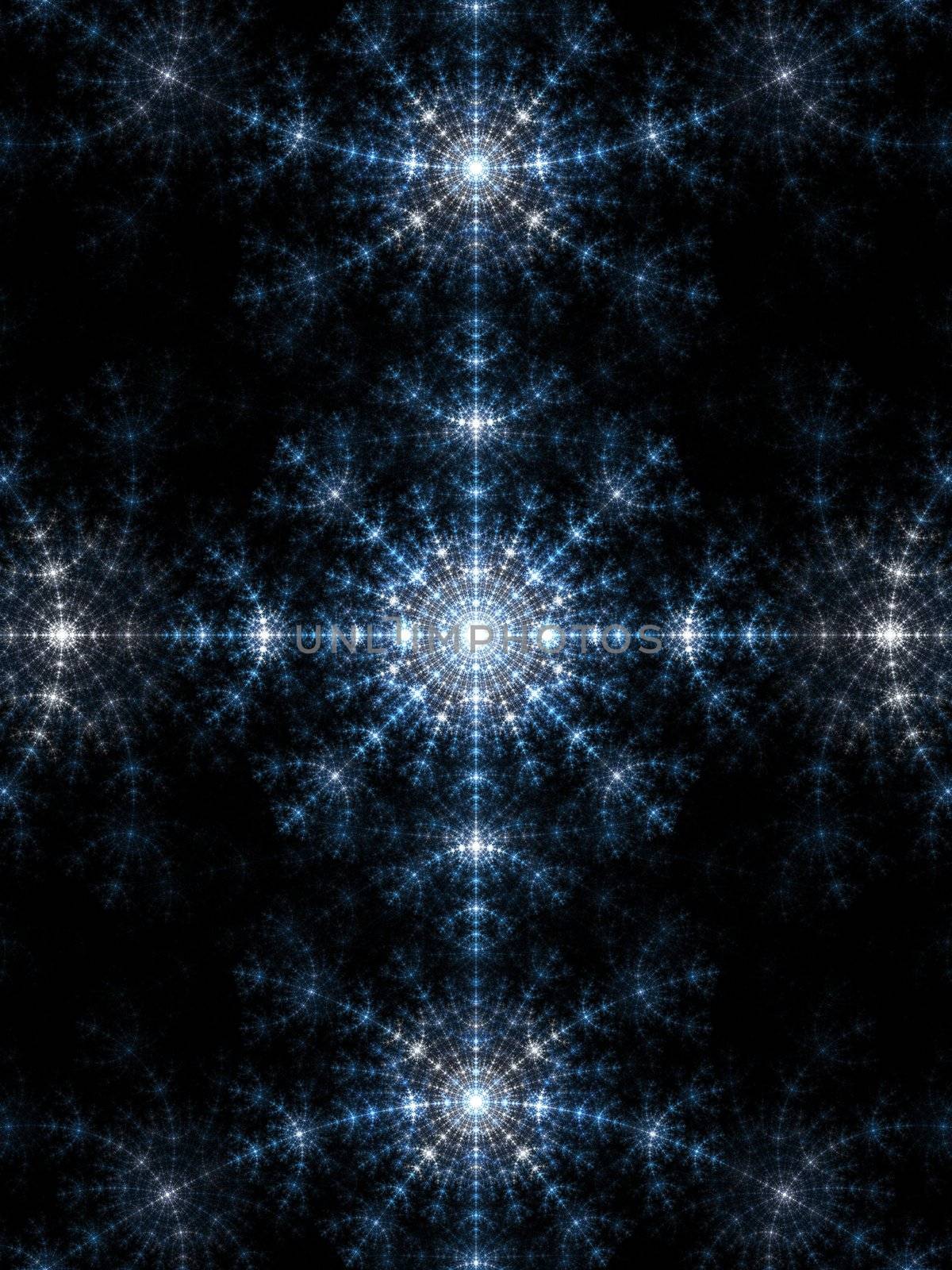 Abstract fractal background. Computer generated graphics. Snow flakes texture.