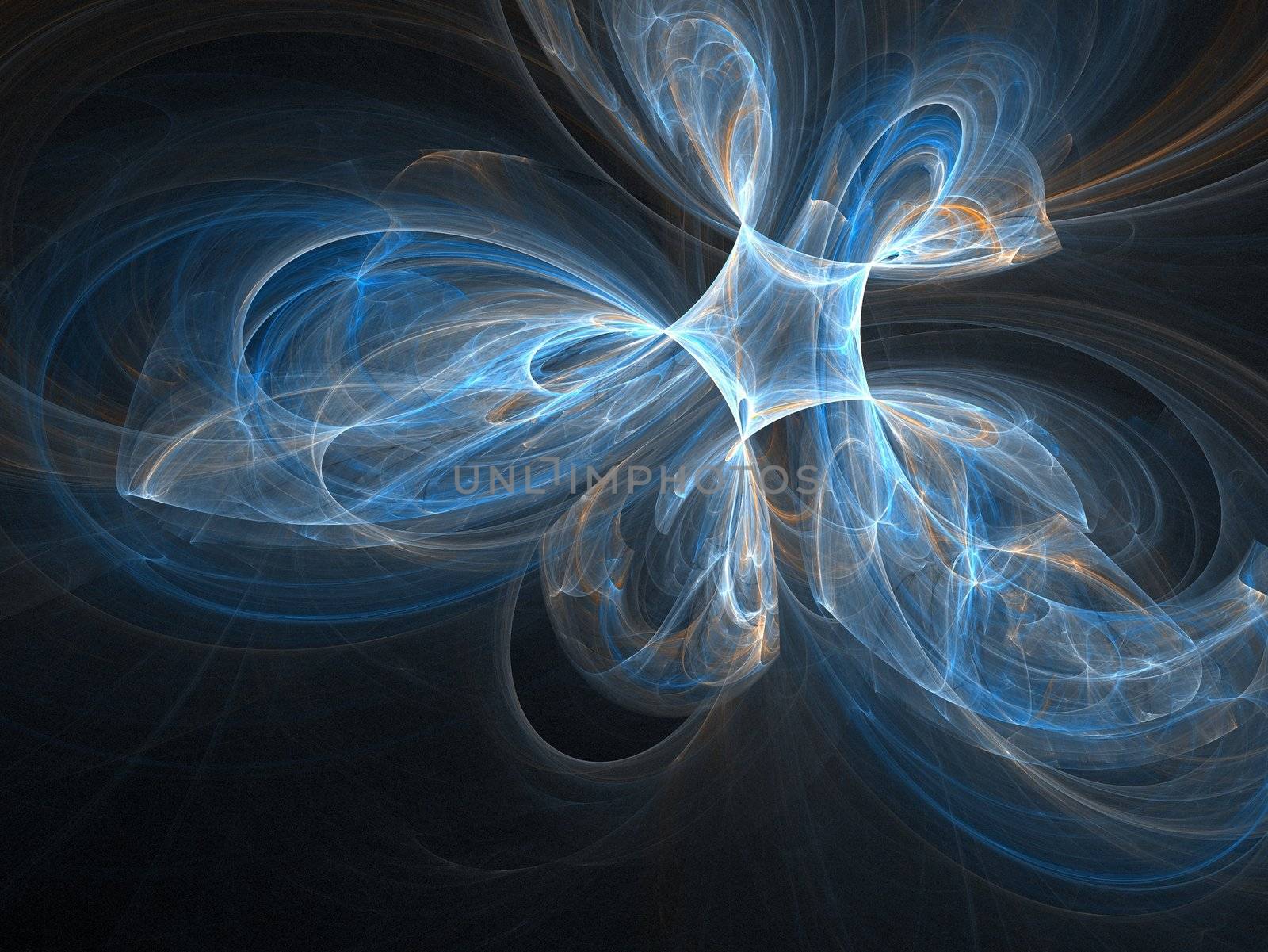 Abstract fractal background. Computer generated graphics. Blue texture.