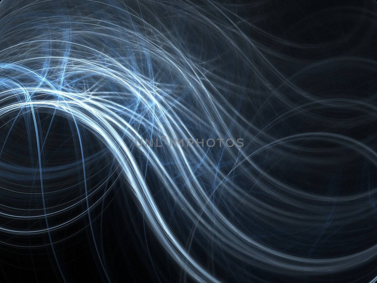 Abstract fractal background. Computer generated graphics. Blue waves.