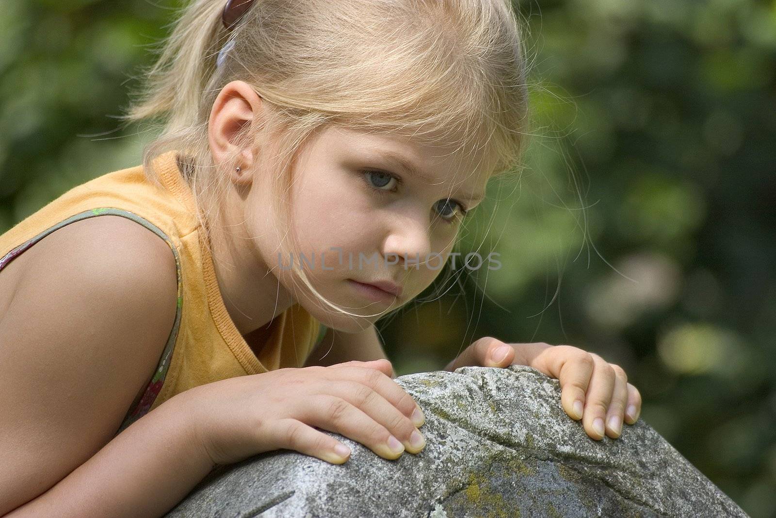 Portrait of girls in the open air on the blur background 