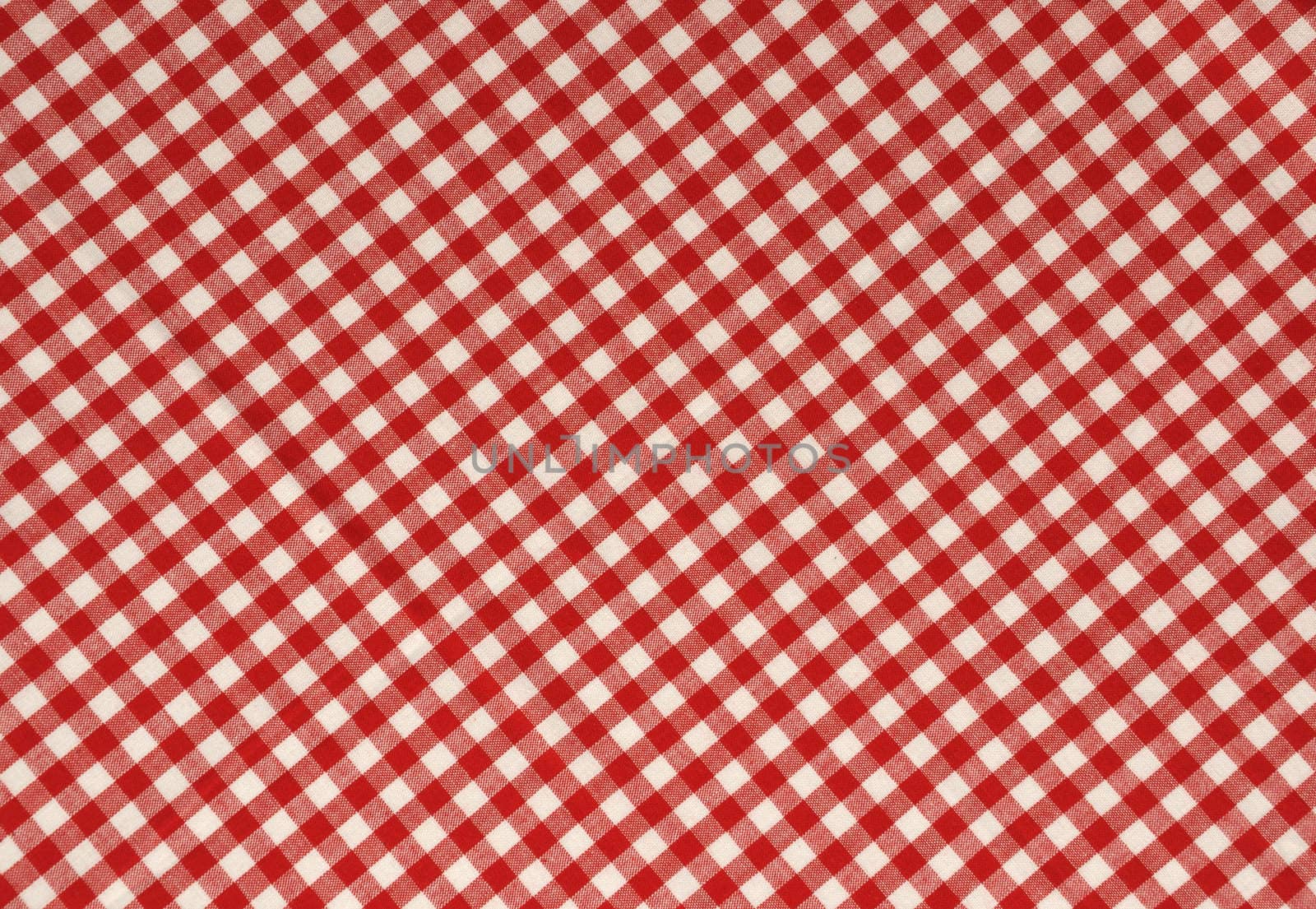 Red gingham fabric background. 