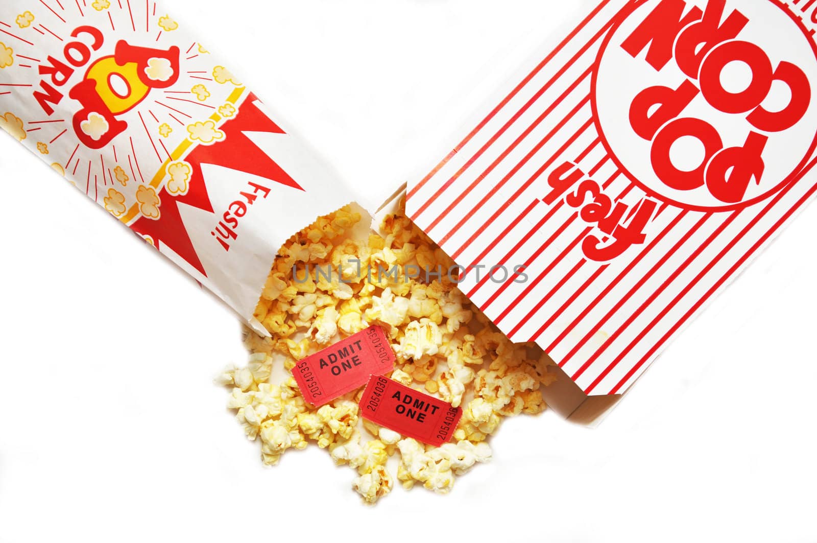 Popcorn and movie tickets.