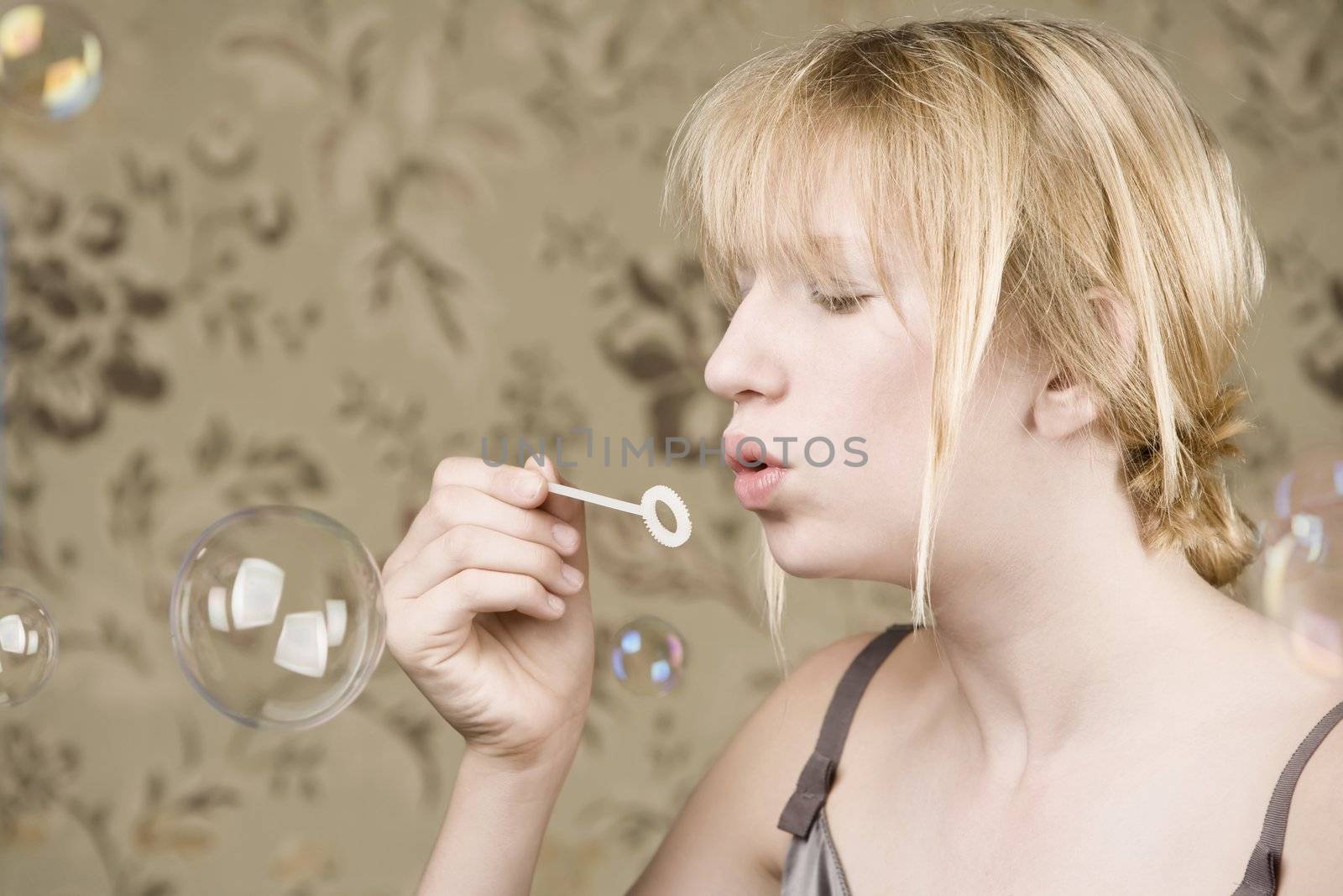 Pretty young girl with blue eyes