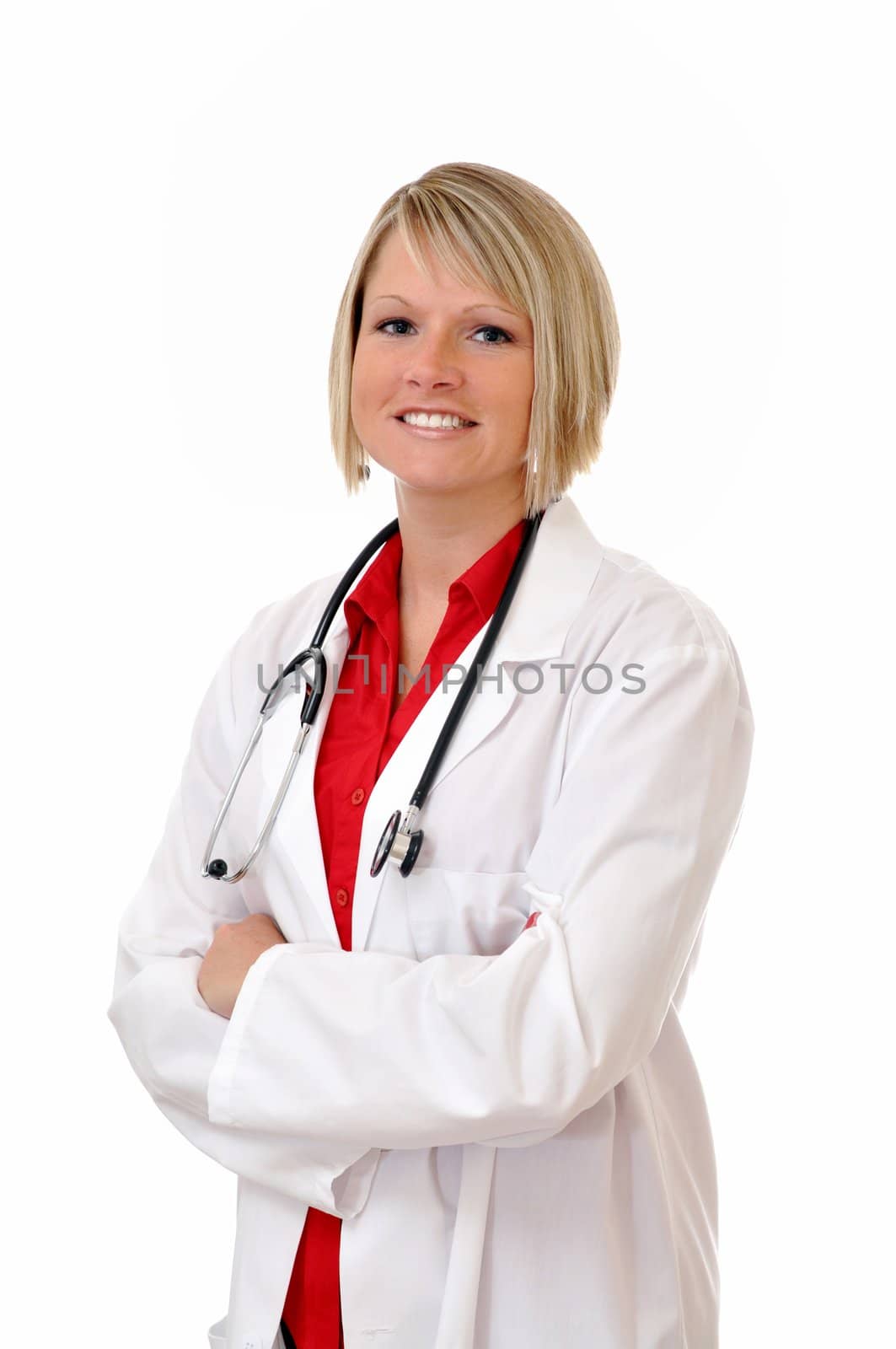 Female Doctor with Stethoscope Isolated by dehooks