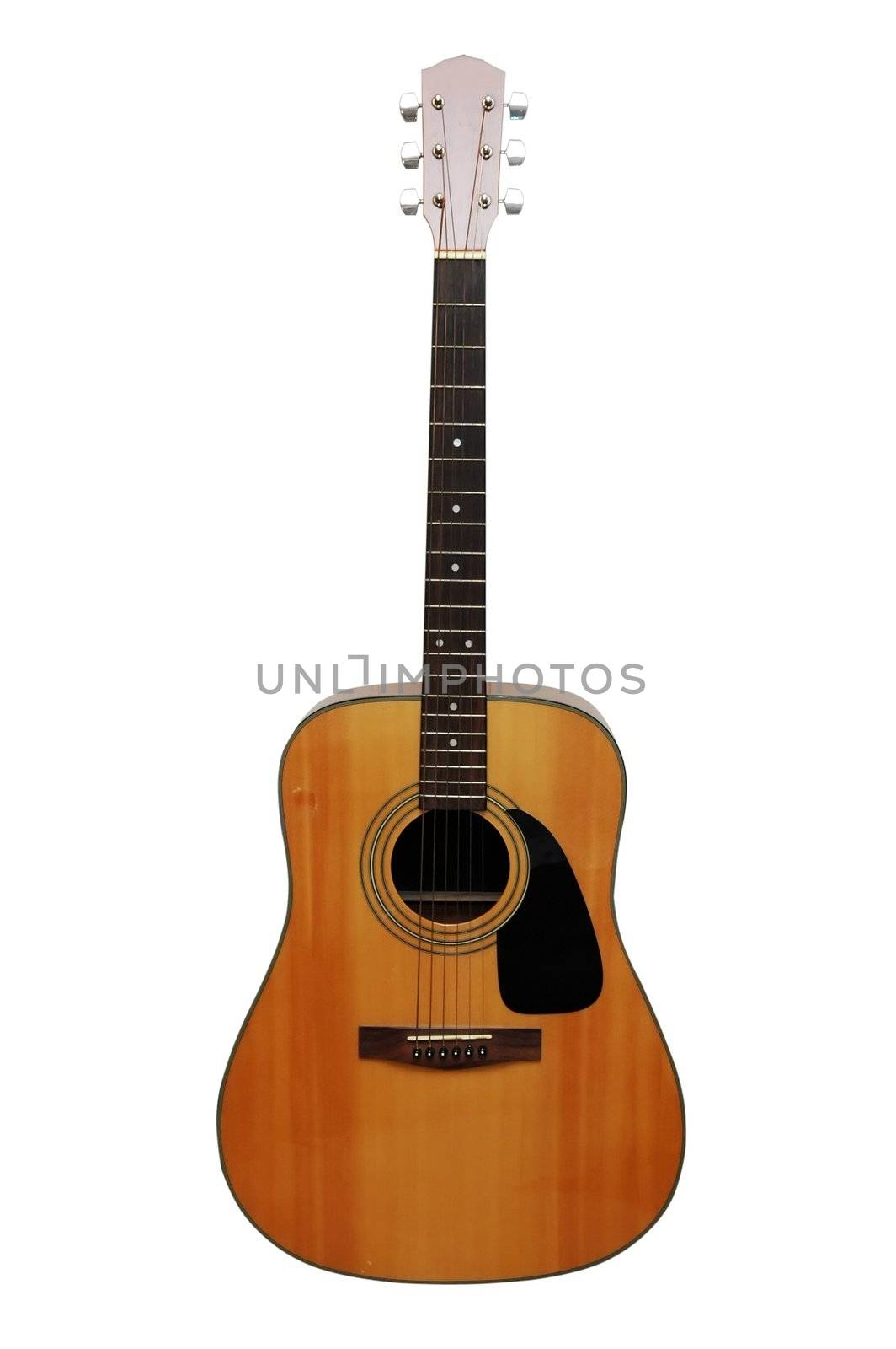 Acoustic guitar.  Isolated image with clipping path.