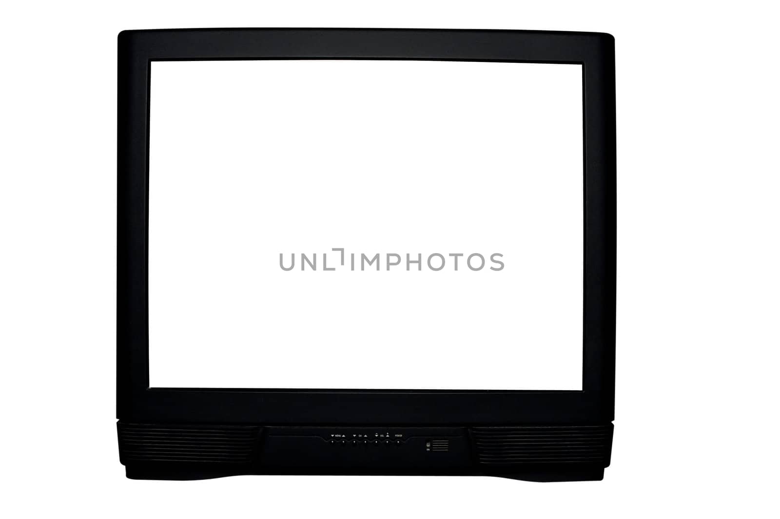 Television with blank screen for copy space.  