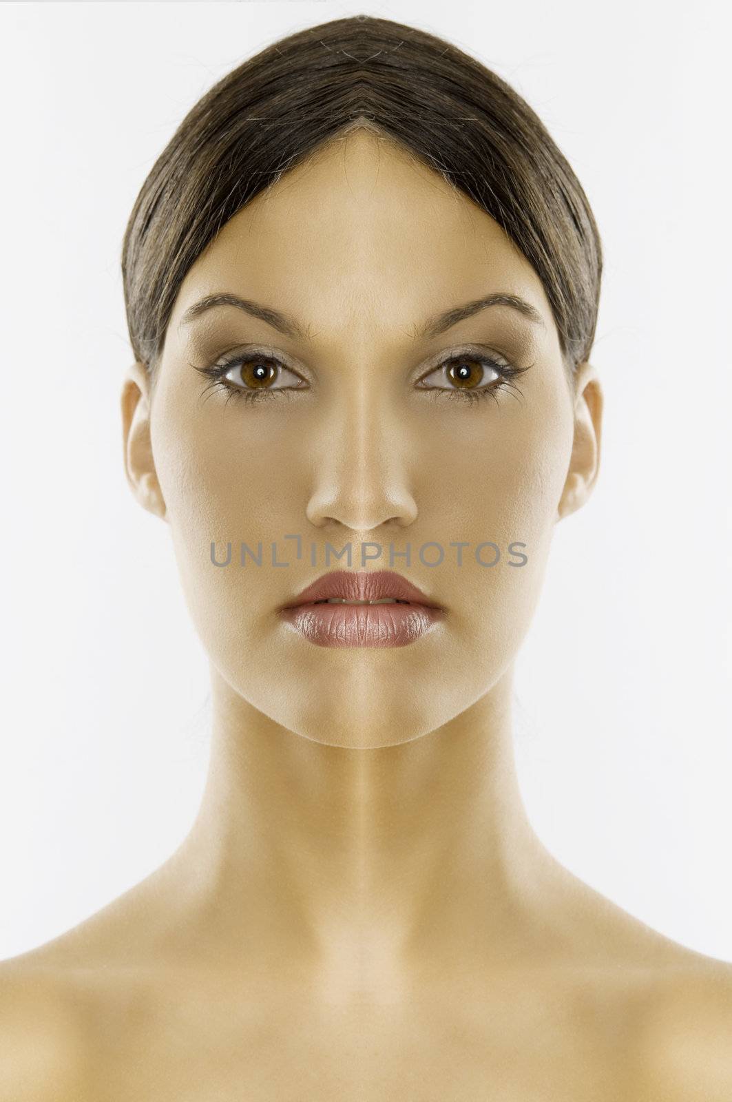 formal beauty portrait of a young and very nice brunette