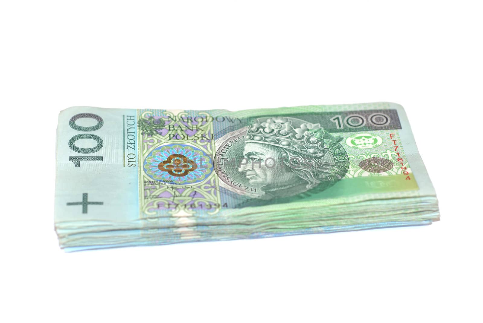 Banknotes 100 PLN. Polish currency. Banknoty 100 zlotowe. Polska waluta.