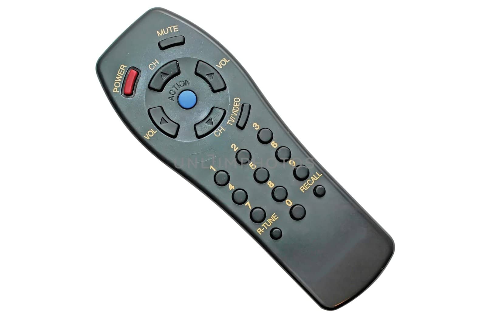 Tv remote control with clipping path.