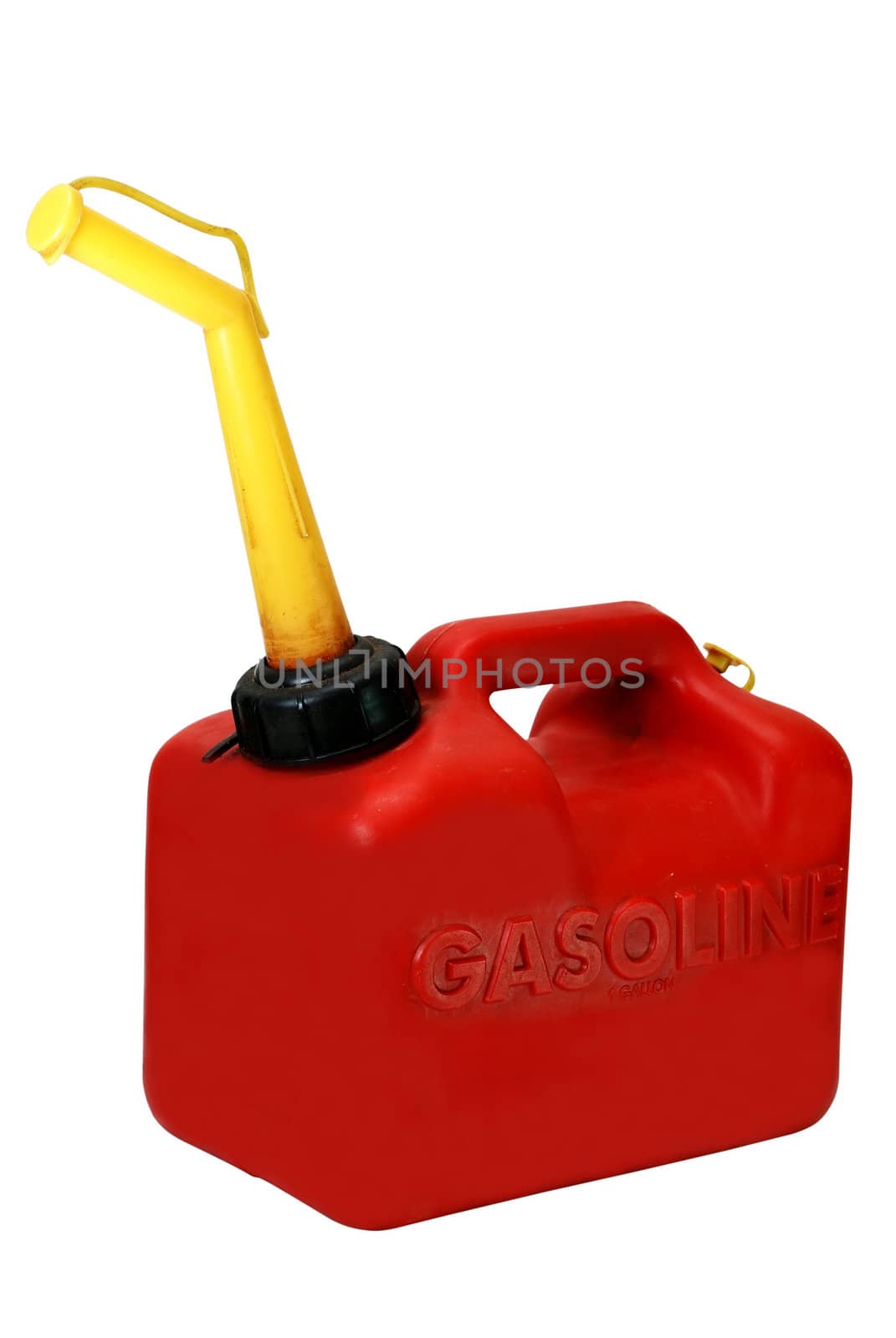 Gasoline can isolated on white background with clipping path.