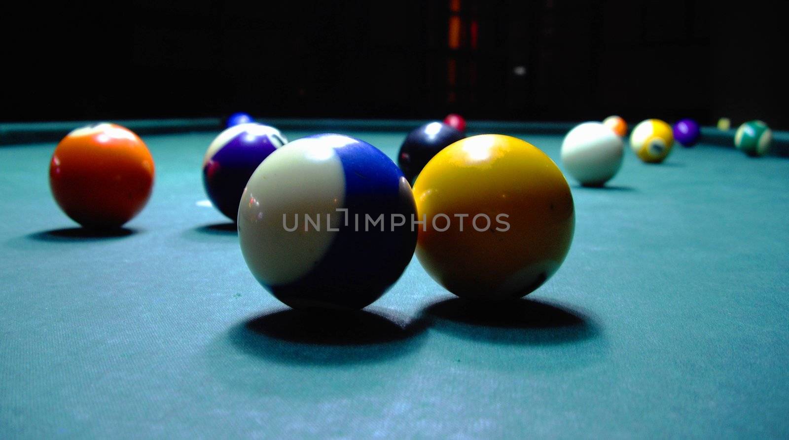 billiards balls on the table