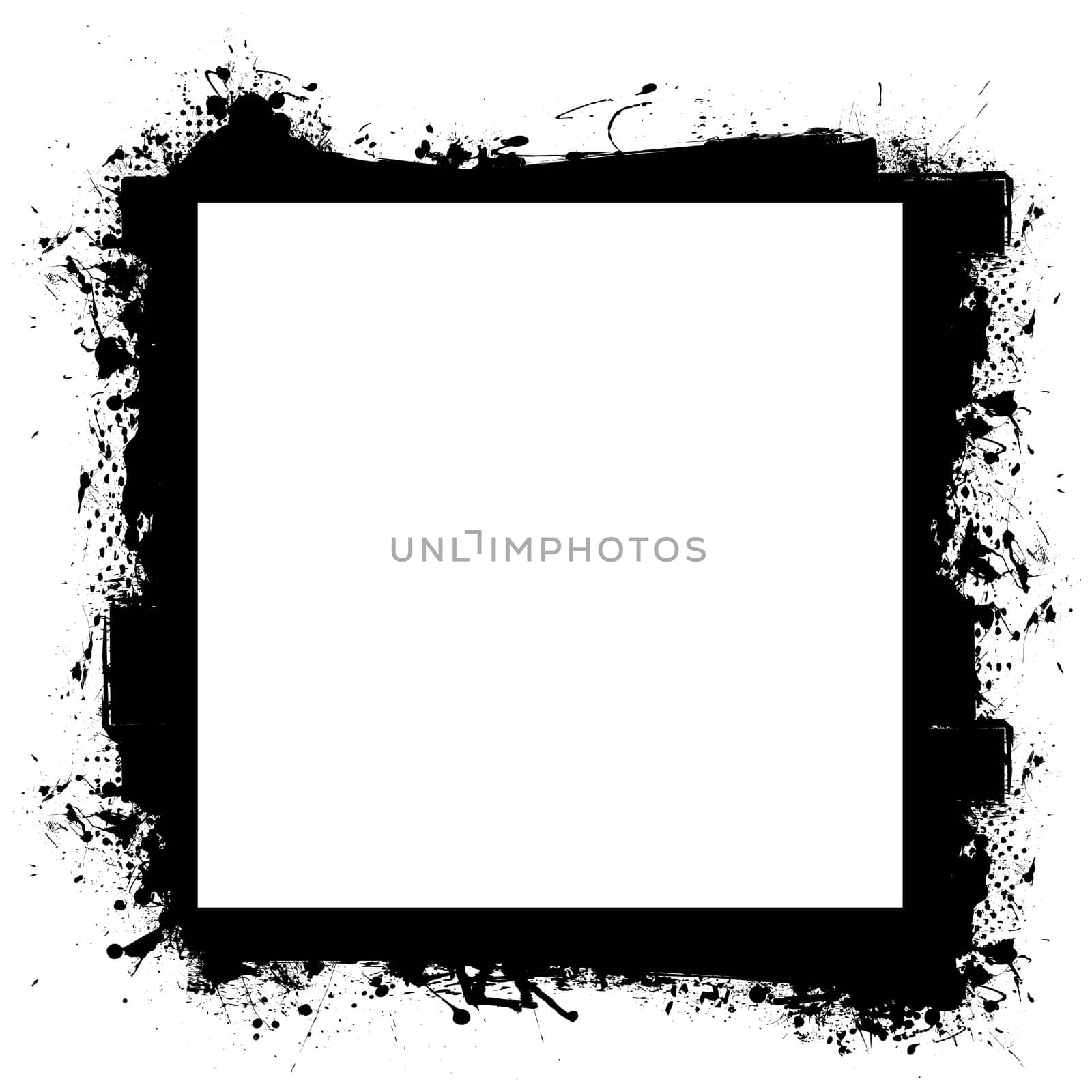 Abstract black grunge border frame with room to add your own photograph