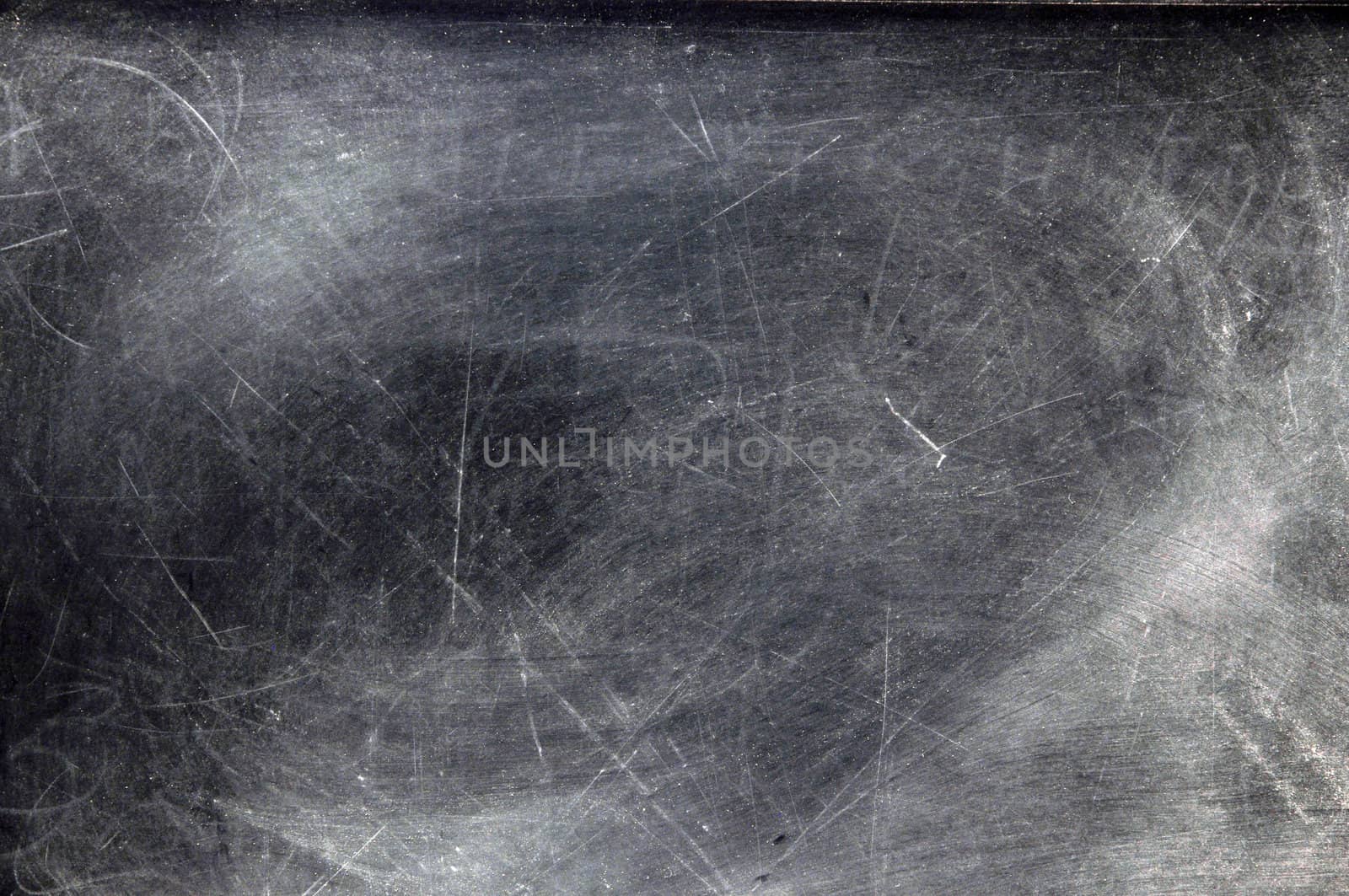 Black chalkboard with chalk dust with copy space.  