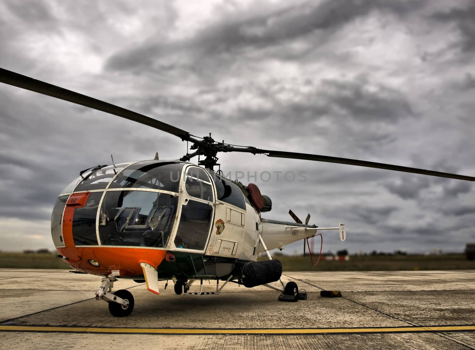 MALTA - SEPTEMBER 30 2008 - Malta Air Squadron Alouette helicopter during the static display