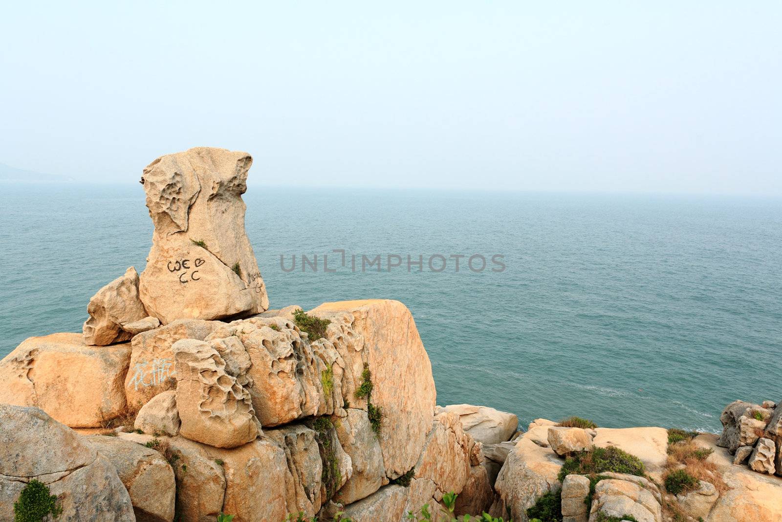 vase like rock in seaside