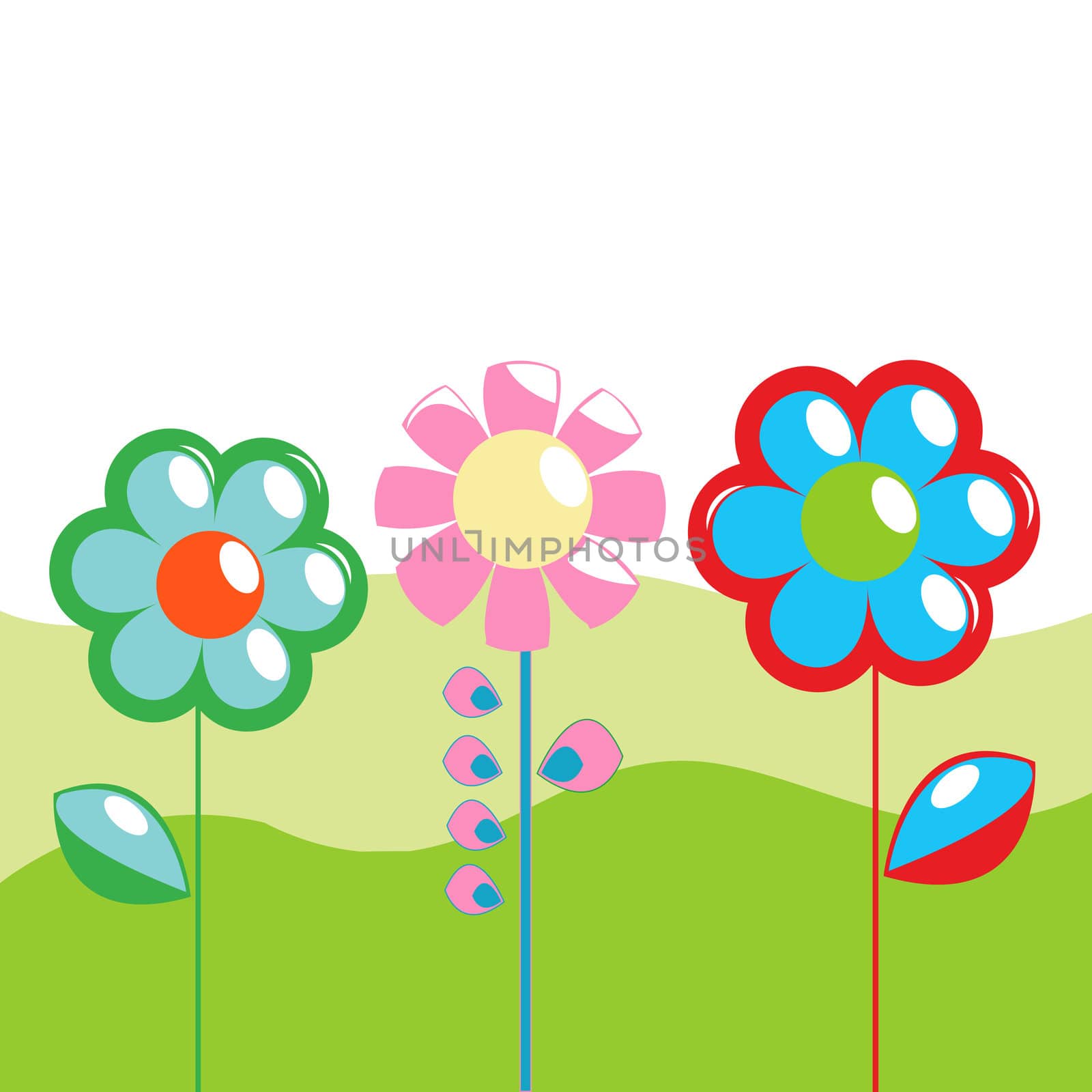 Spring greeting card, floral background