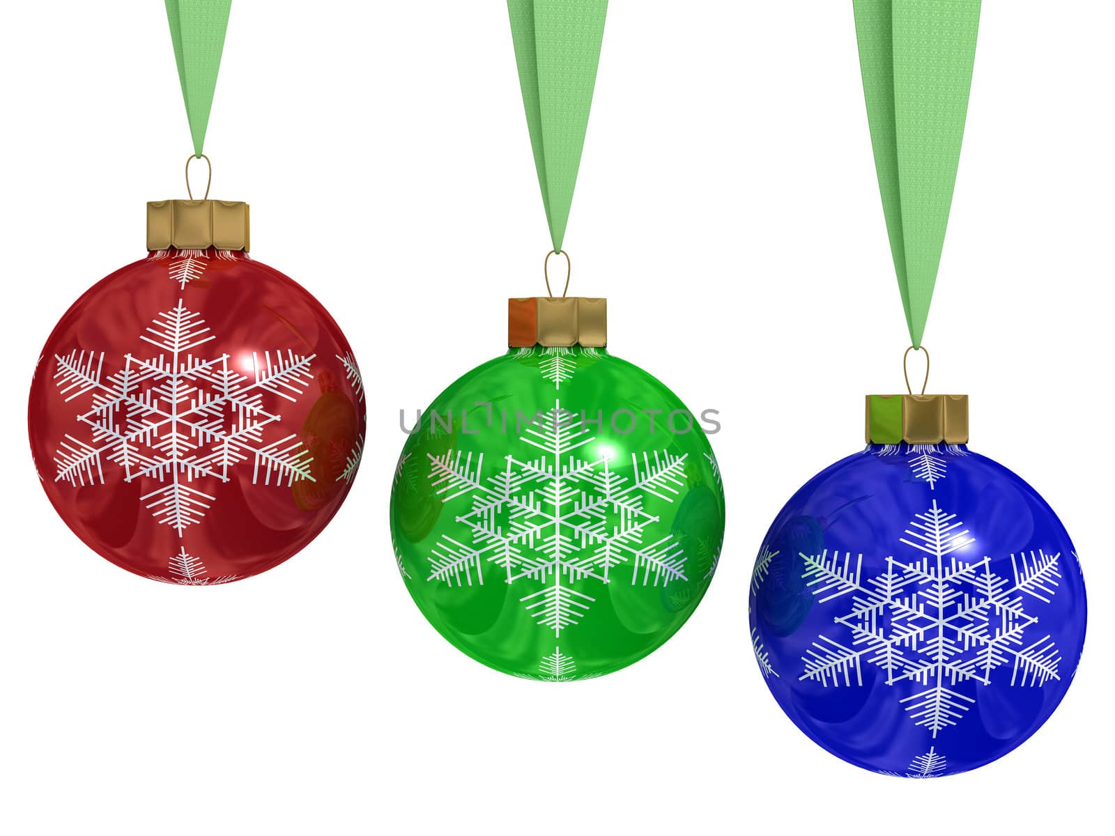Christmas decoration on white background. 3D image.
