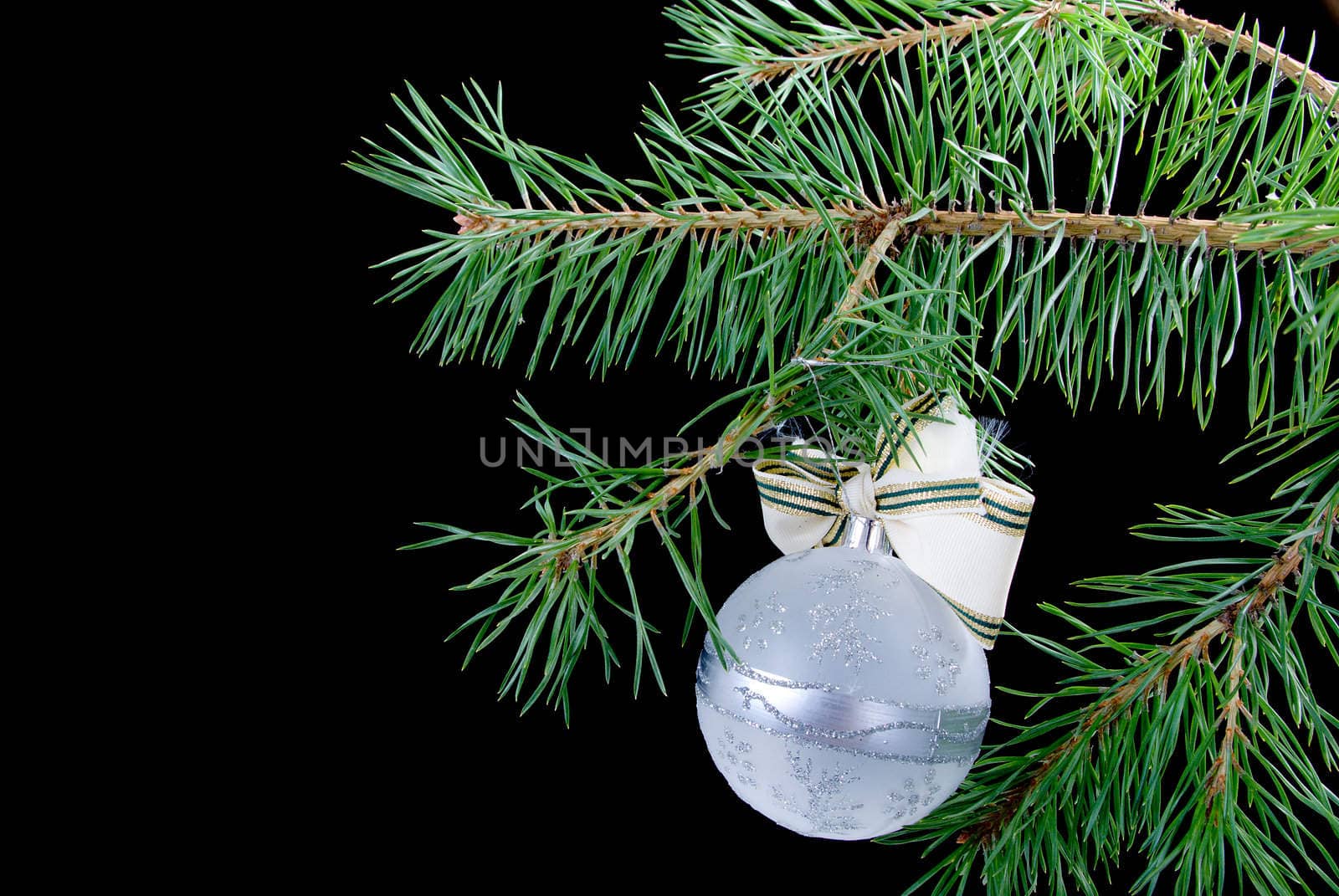 Christmas tree ornaments  on dark background 