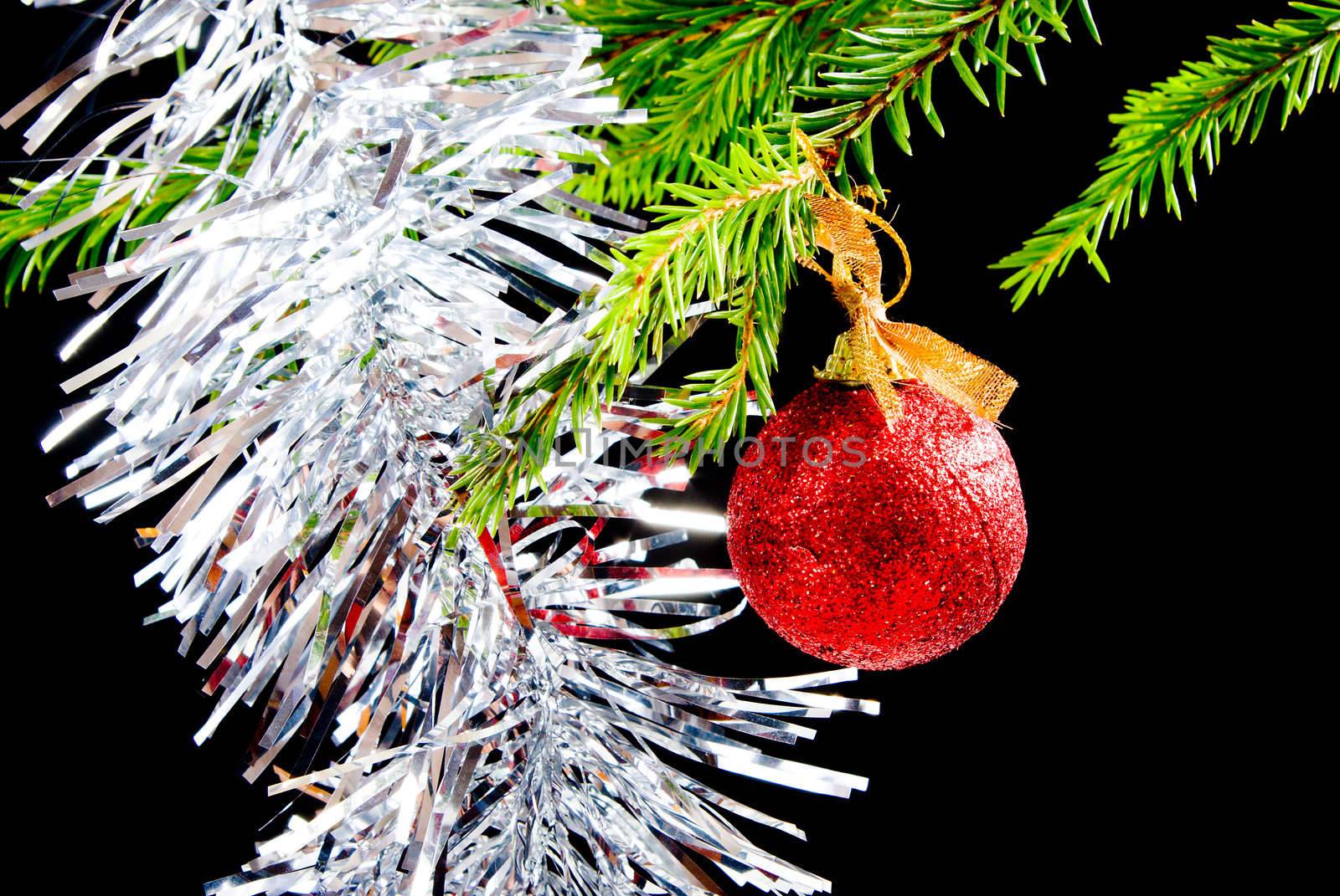 christmas tree decoration   on dark background 