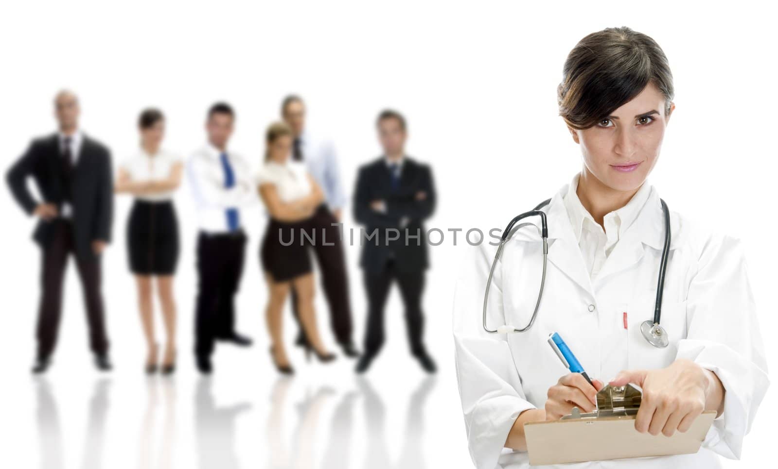 lady doctor with colleagues by imagerymajestic