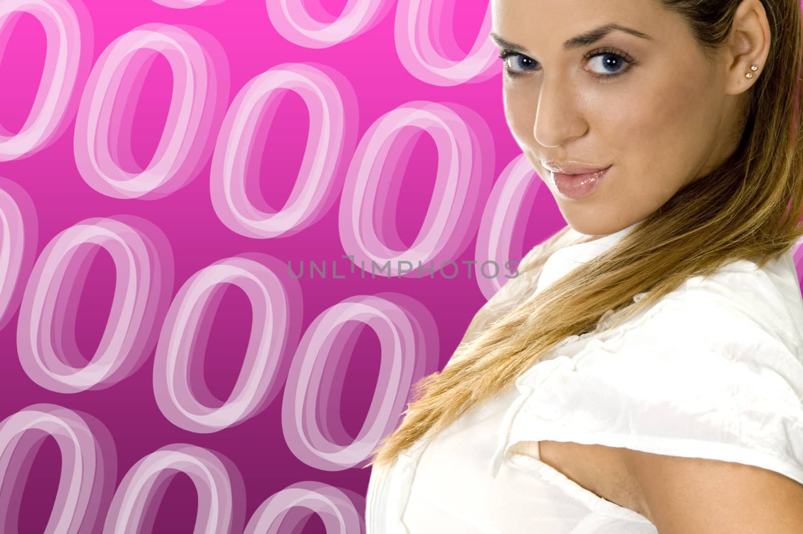 gorgeous blond women on abstract background 