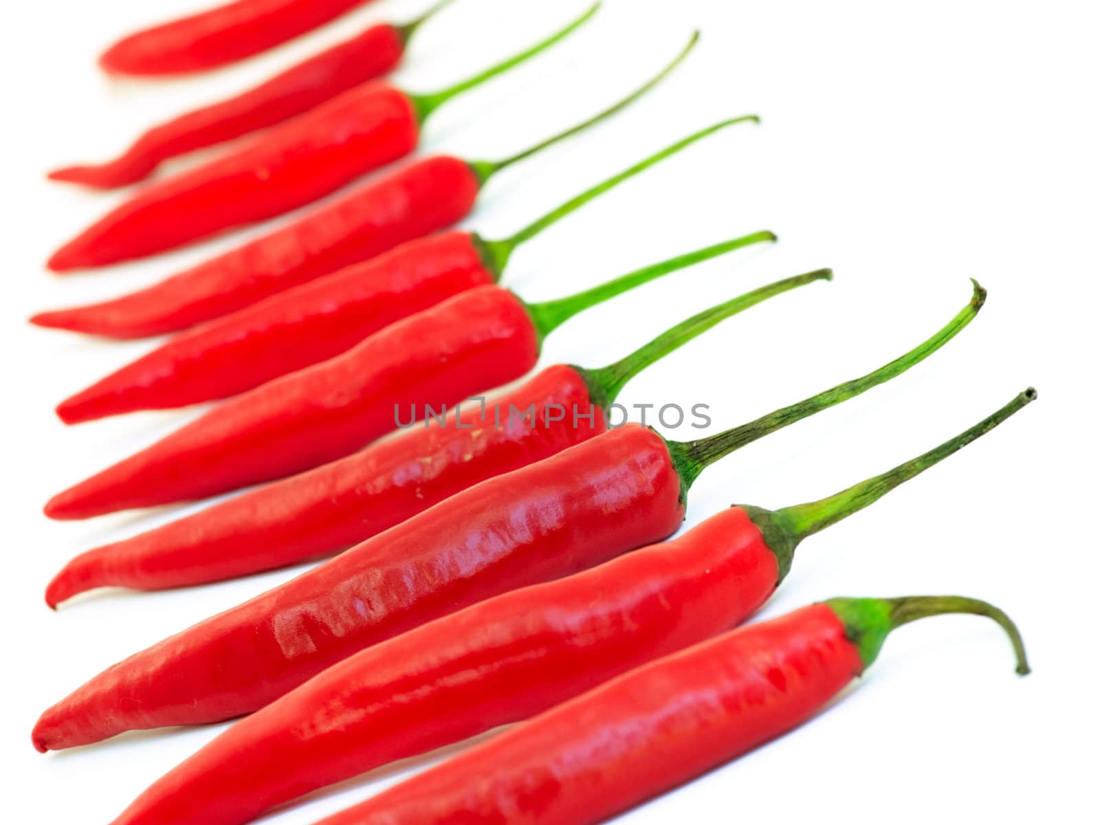 Red hot chili peppers, selective focus