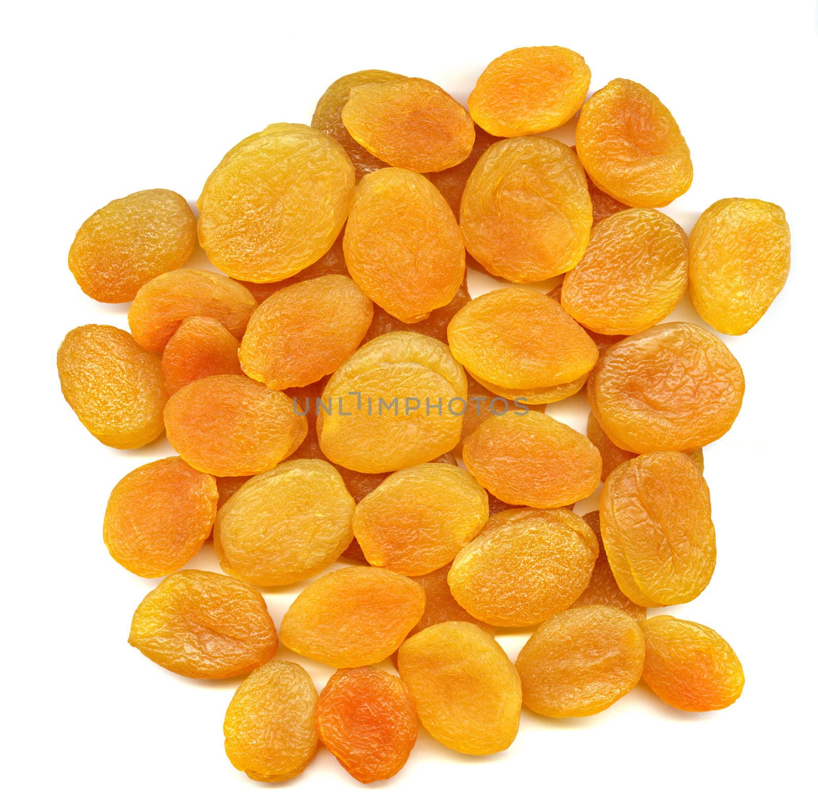 Pile of dried apricots for texture or background