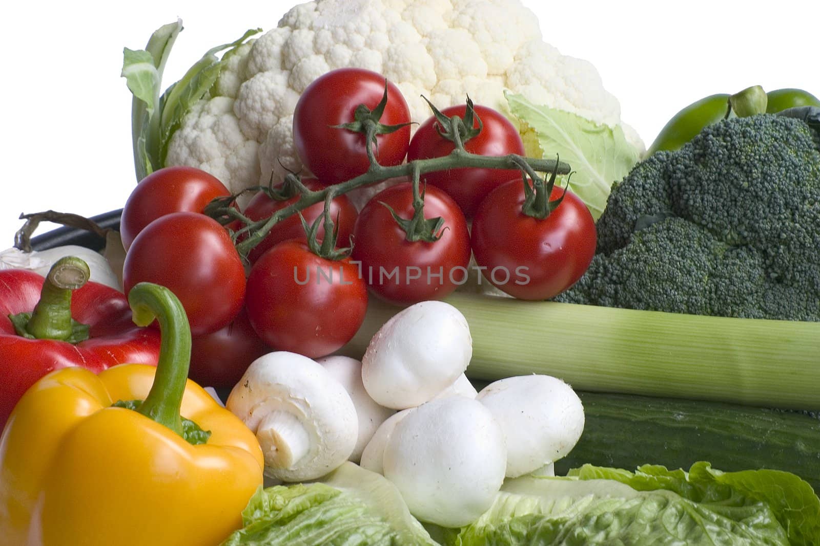 fresh vegetables isolated on a white background