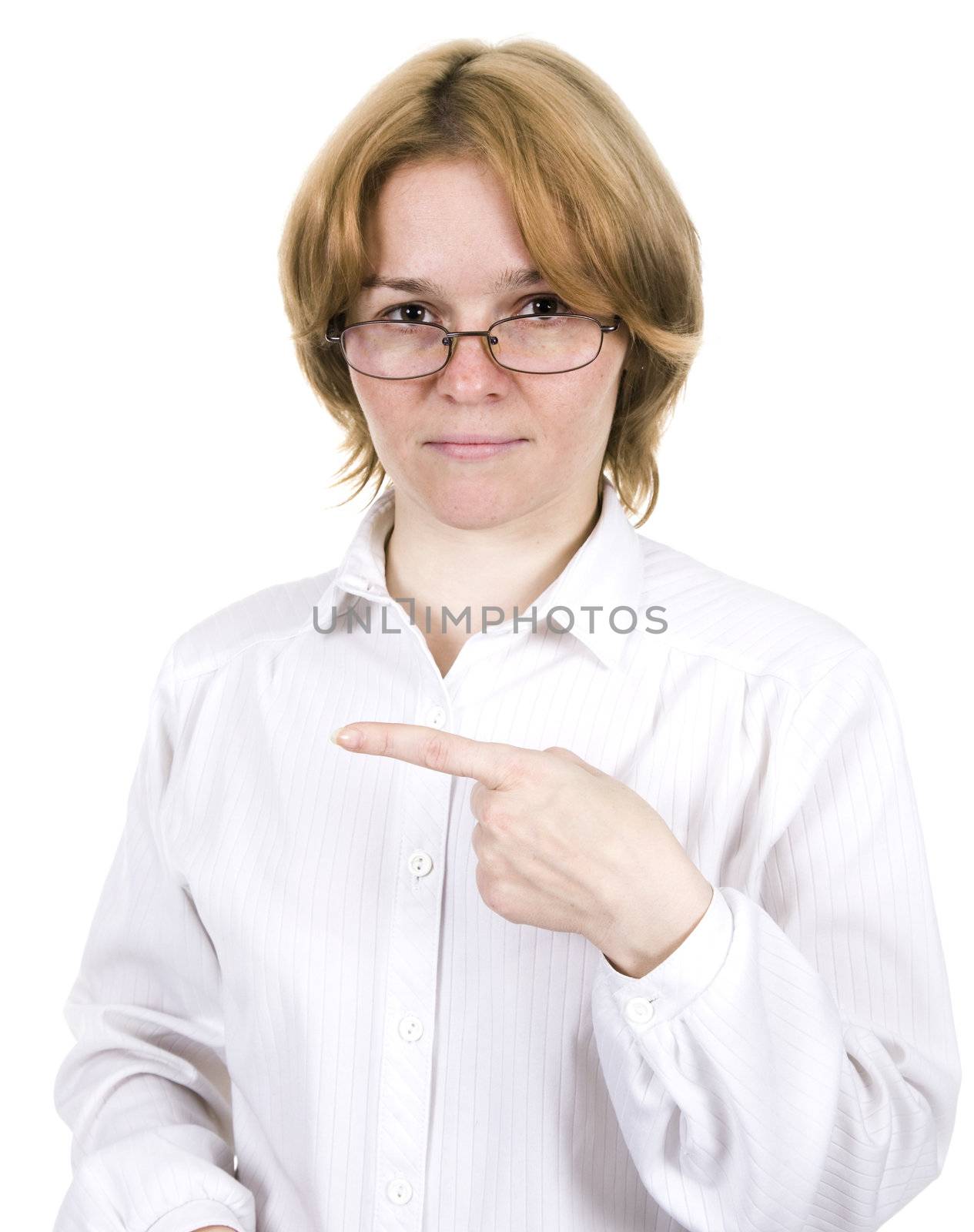 The girl isolated on a white background