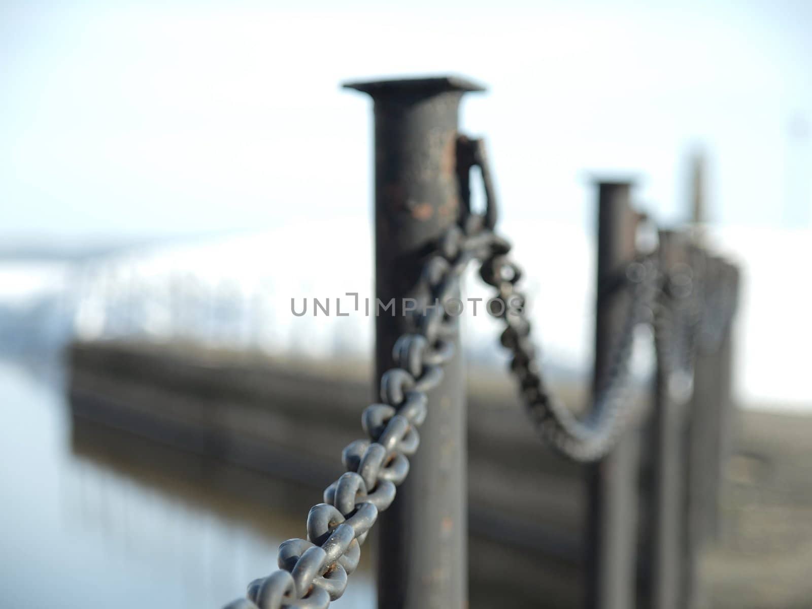 Fencing on coast of the Onega lake. Quay of Petrozavodsk, Russia     
