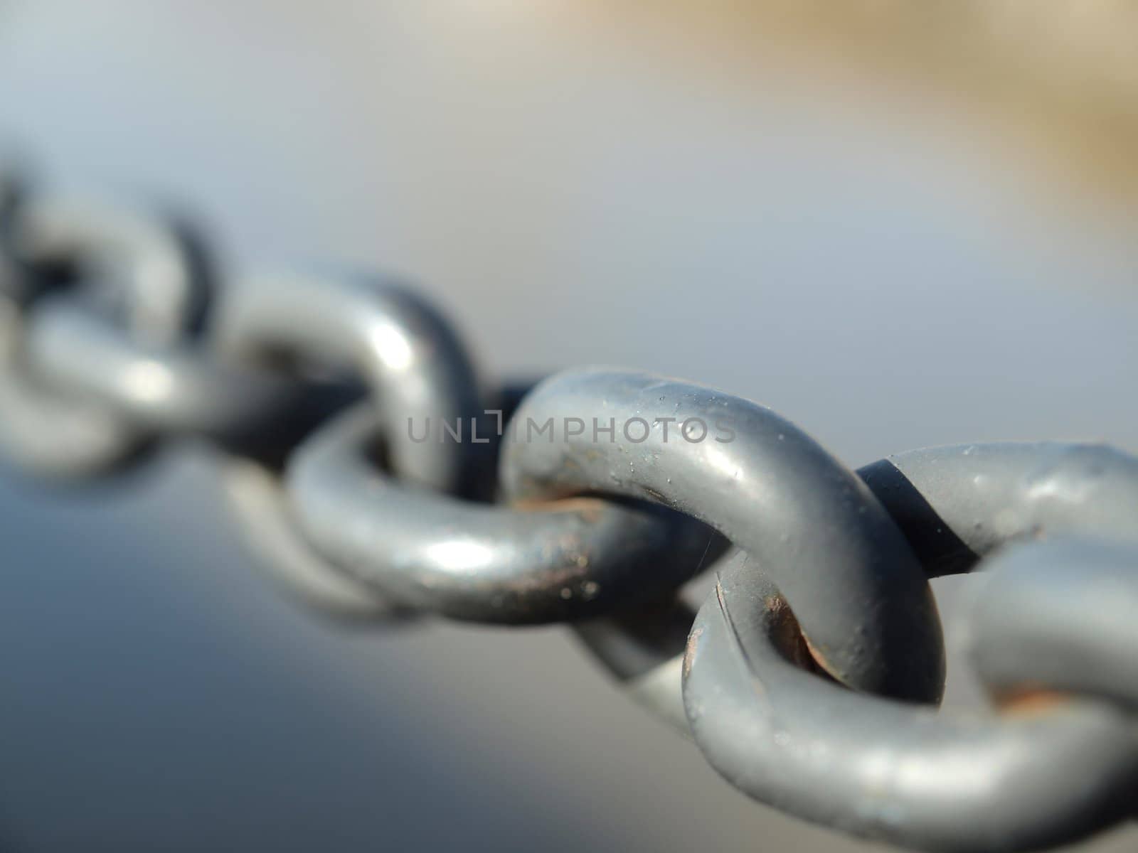 Steel circuit above water on quay       