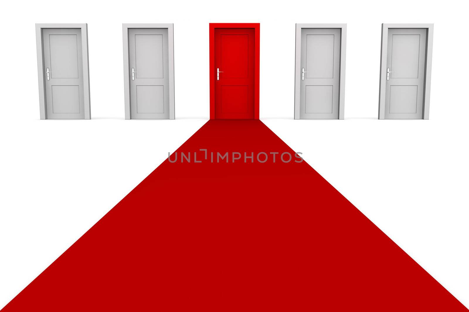 Five Doors and a Red Carpet - Red by PixBox