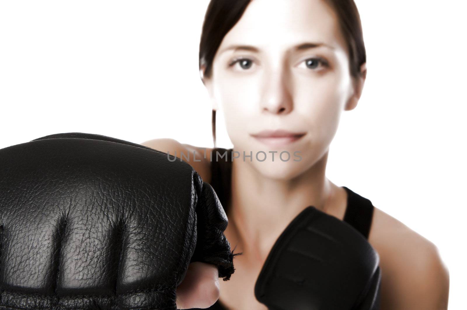 Exercise woman boxing by Deimages
