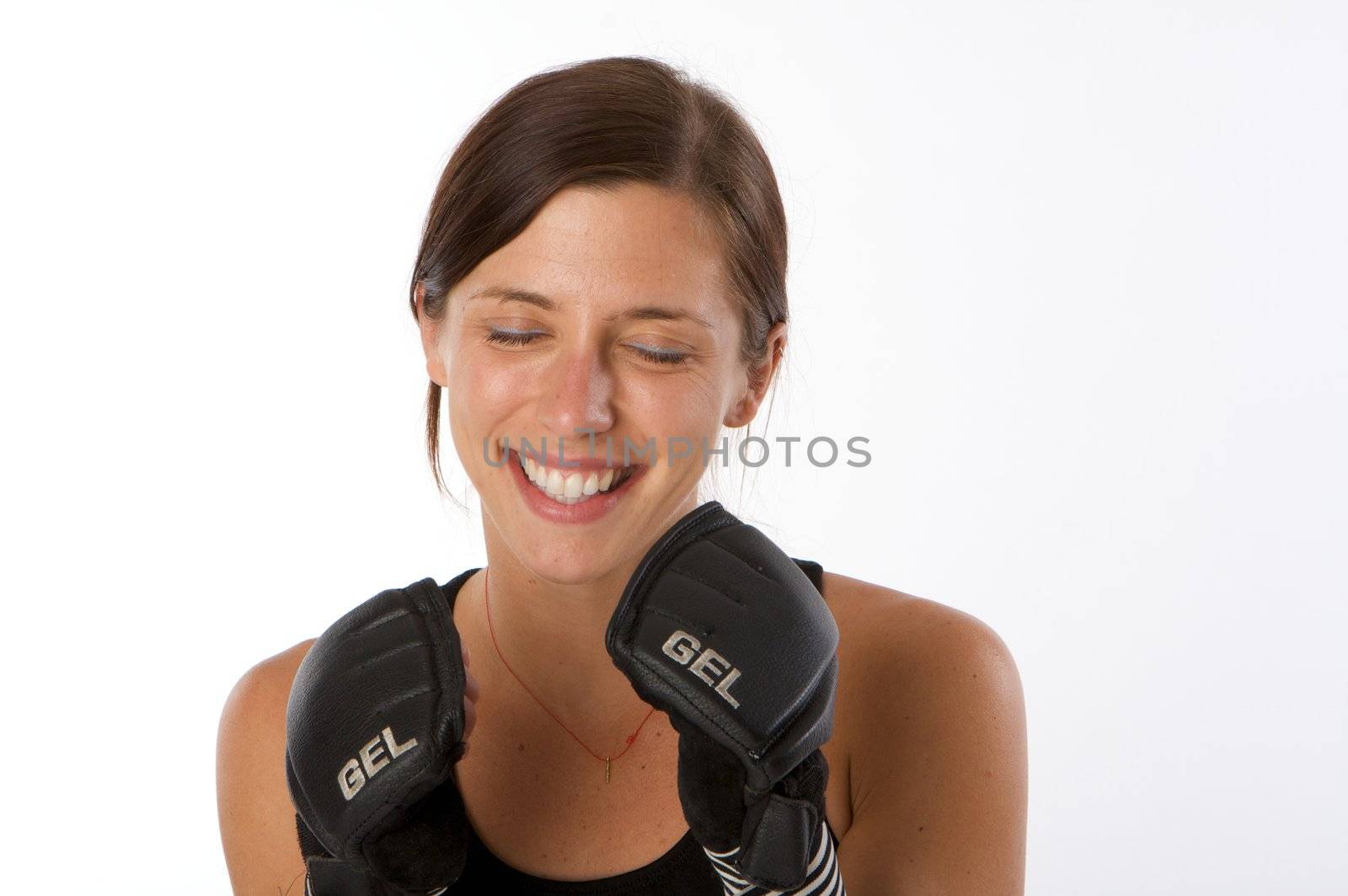 Exercise woman boxing by Deimages