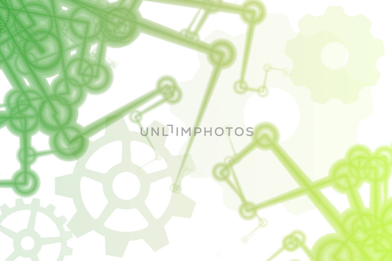 Futuristic Factory Robot Tech Arms Abstract Illustration