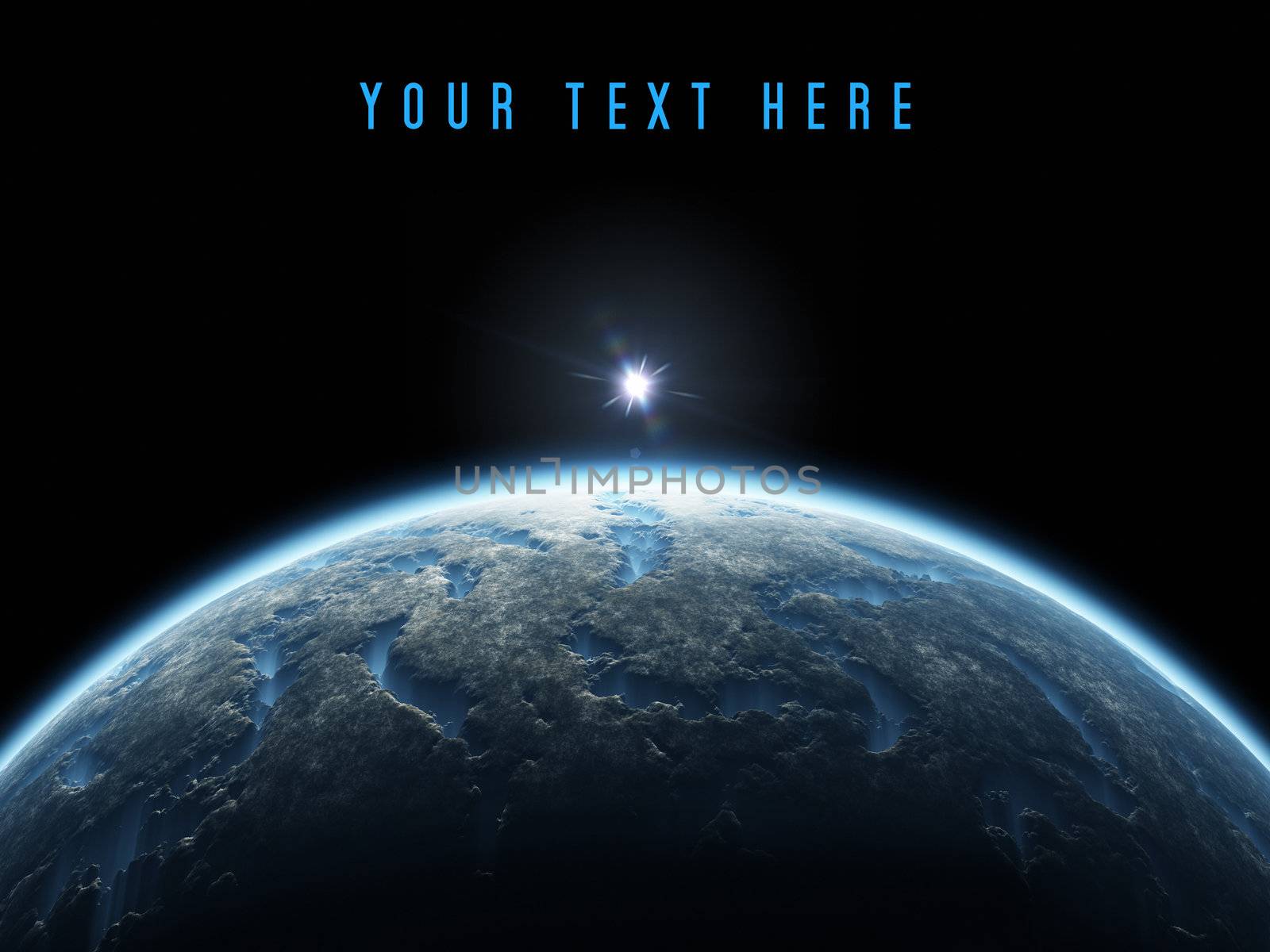 A nice deep space planet background with copy space for your text