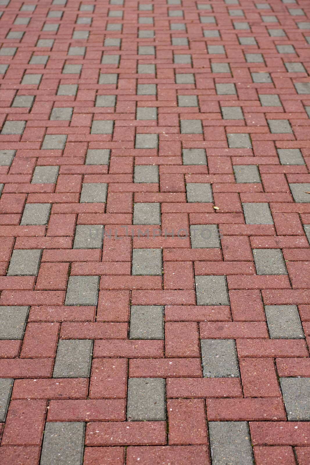 it is a Brick pavement in a city 
