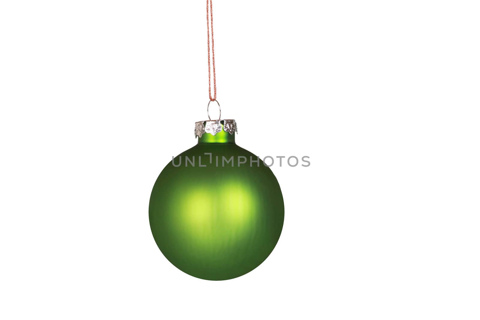 Simple green Christmas ornament isolated on white
