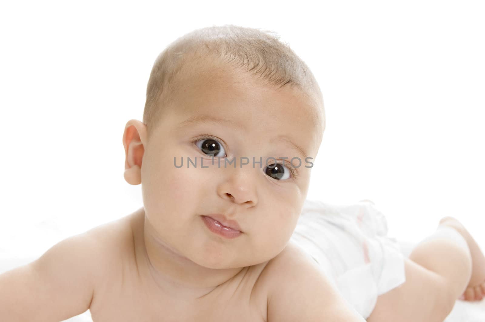 cute newborn baby boy lying with facial expressions