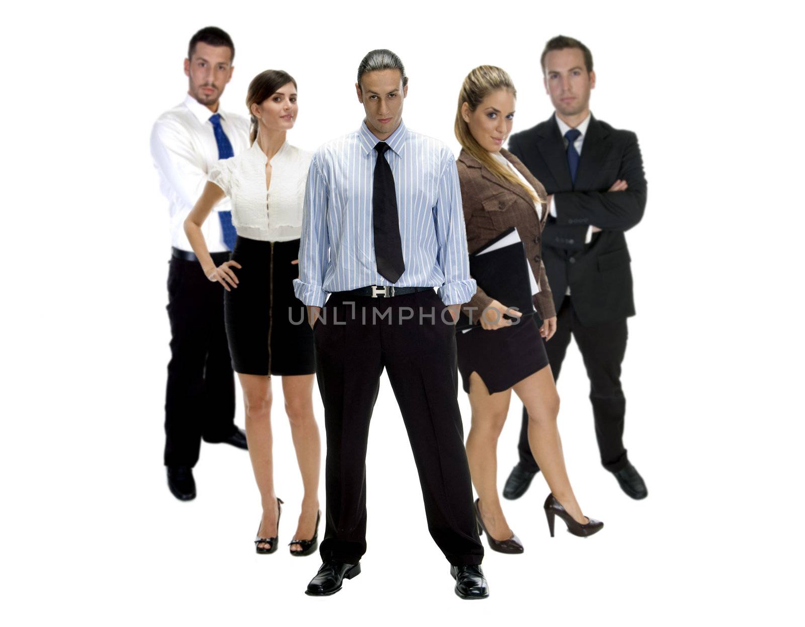 young successful business people on an isolated white background