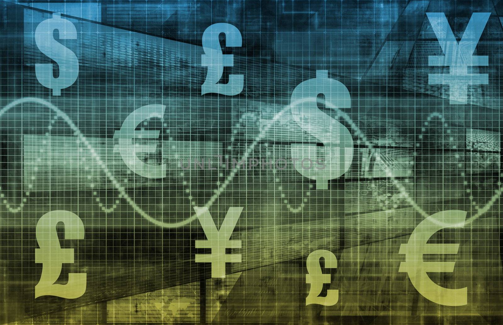 Business Finance Currencies as a Chart Background