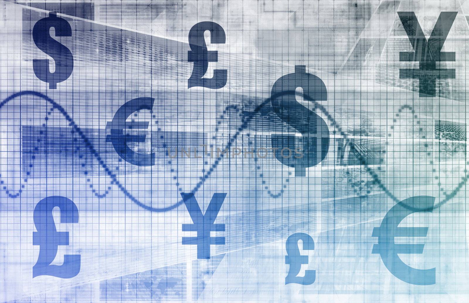 Business Finance Currencies as a Chart Background
