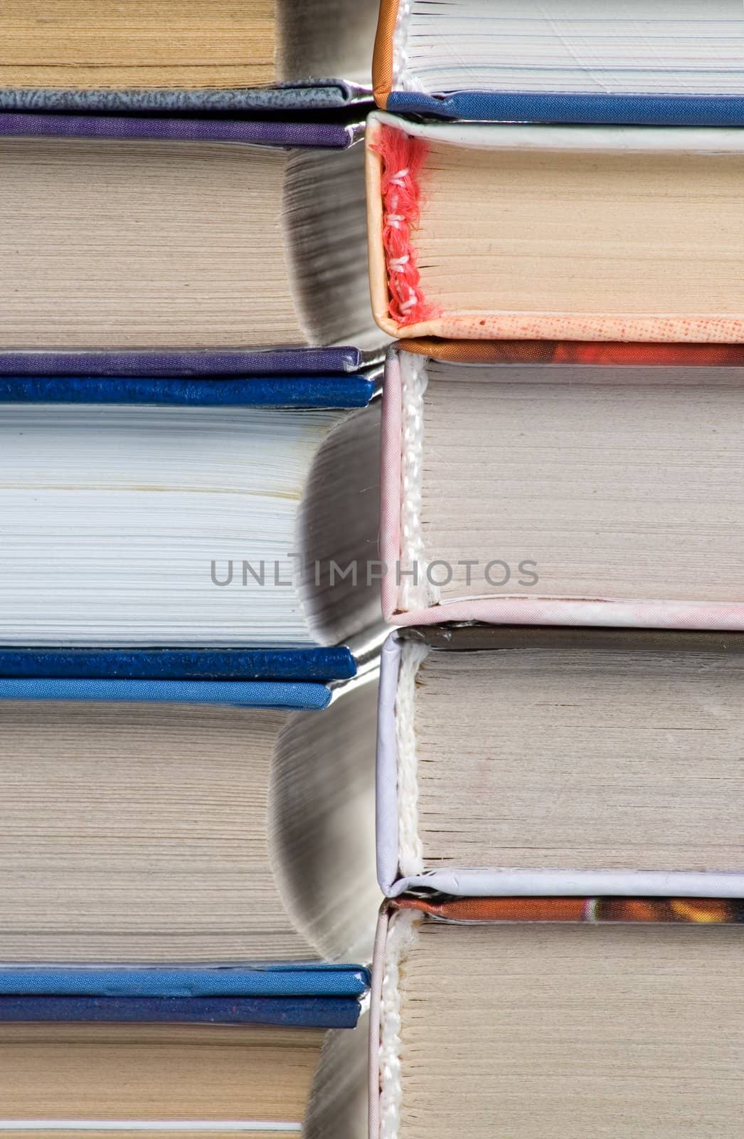 Pile of thick books, textbooks, literature, macro