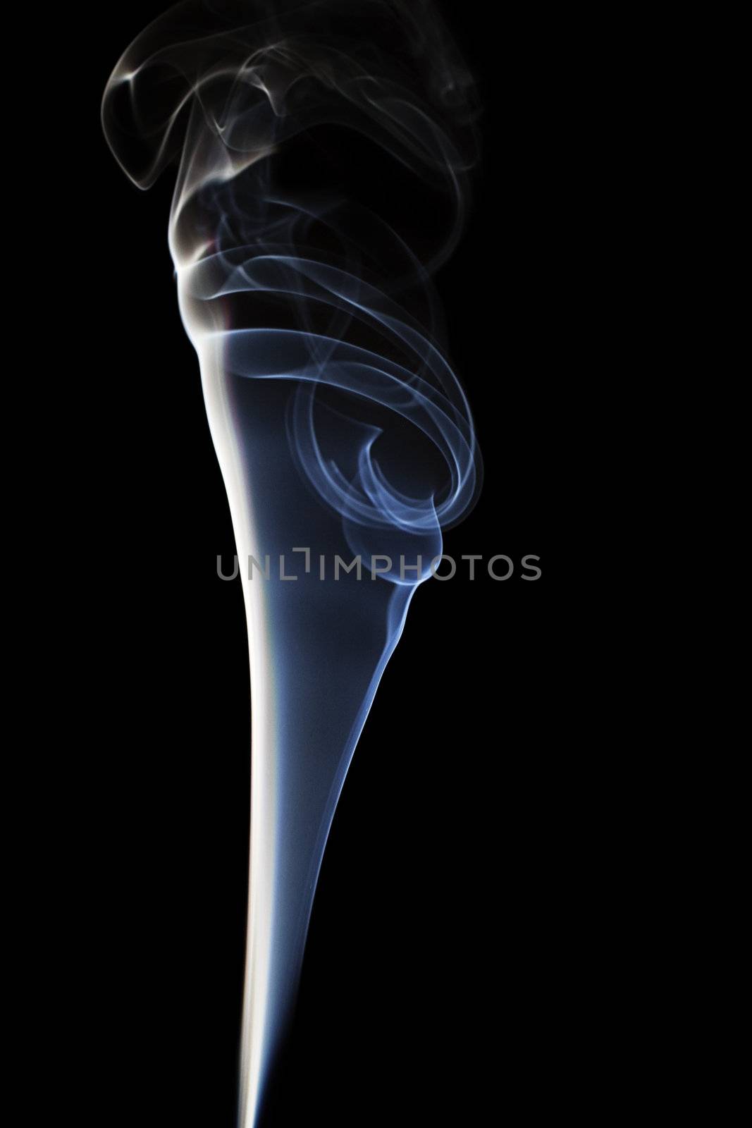 blue abstract and fragile smoke on black background