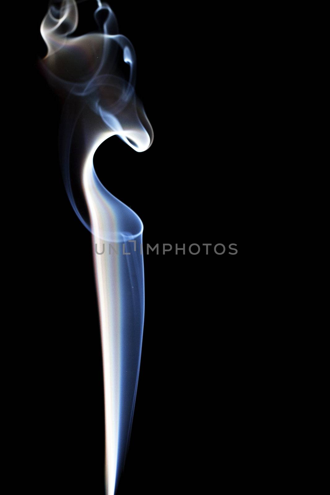 blue abstract and fragile smoke on black background